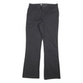 DICKIES Womens Cotton Blend Black Regular Fit Straight Leg Trousers W32 L32 Zip