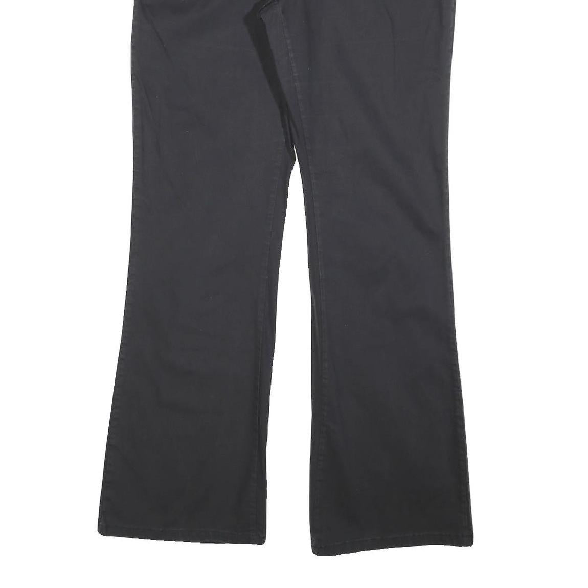 DICKIES Womens Cotton Blend Black Regular Fit Straight Leg Trousers W32 L32 Zip