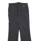 DICKIES Womens Cotton Blend Black Regular Fit Straight Leg Trousers W32 L32 Zip