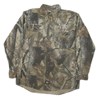 DICKIES Mens Brown & Green Camouflage Cotton Blend Shirt L Workwear Outdoor