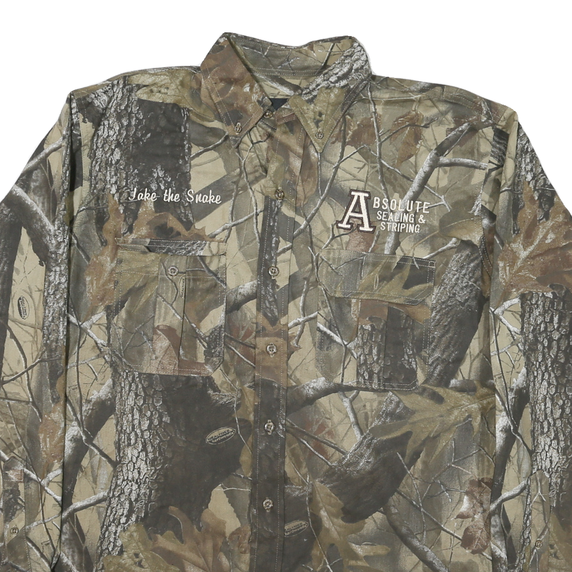 DICKIES Mens Brown & Green Camouflage Cotton Blend Shirt L Workwear Outdoor