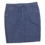 LAUREN RALPH LAUREN Womens Blue Denim Striped Pencil Knee Length Cotton Blend