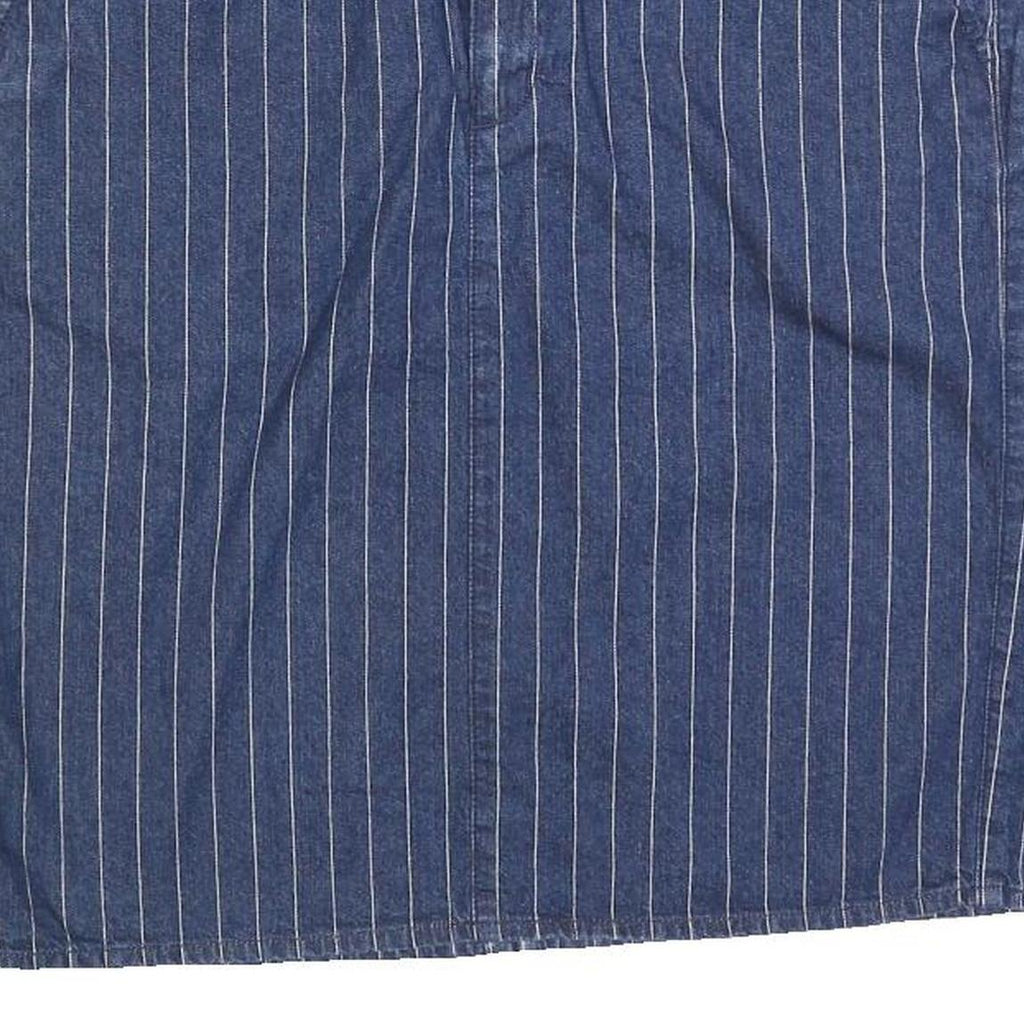 LAUREN RALPH LAUREN Womens Blue Denim Striped Pencil Knee Length Cotton Blend