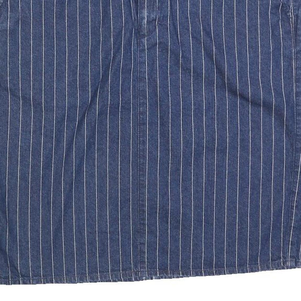 LAUREN RALPH LAUREN Womens Blue Denim Striped Pencil Knee Length Cotton Blend