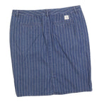 LAUREN RALPH LAUREN Womens Blue Denim Striped Pencil Knee Length Cotton Blend