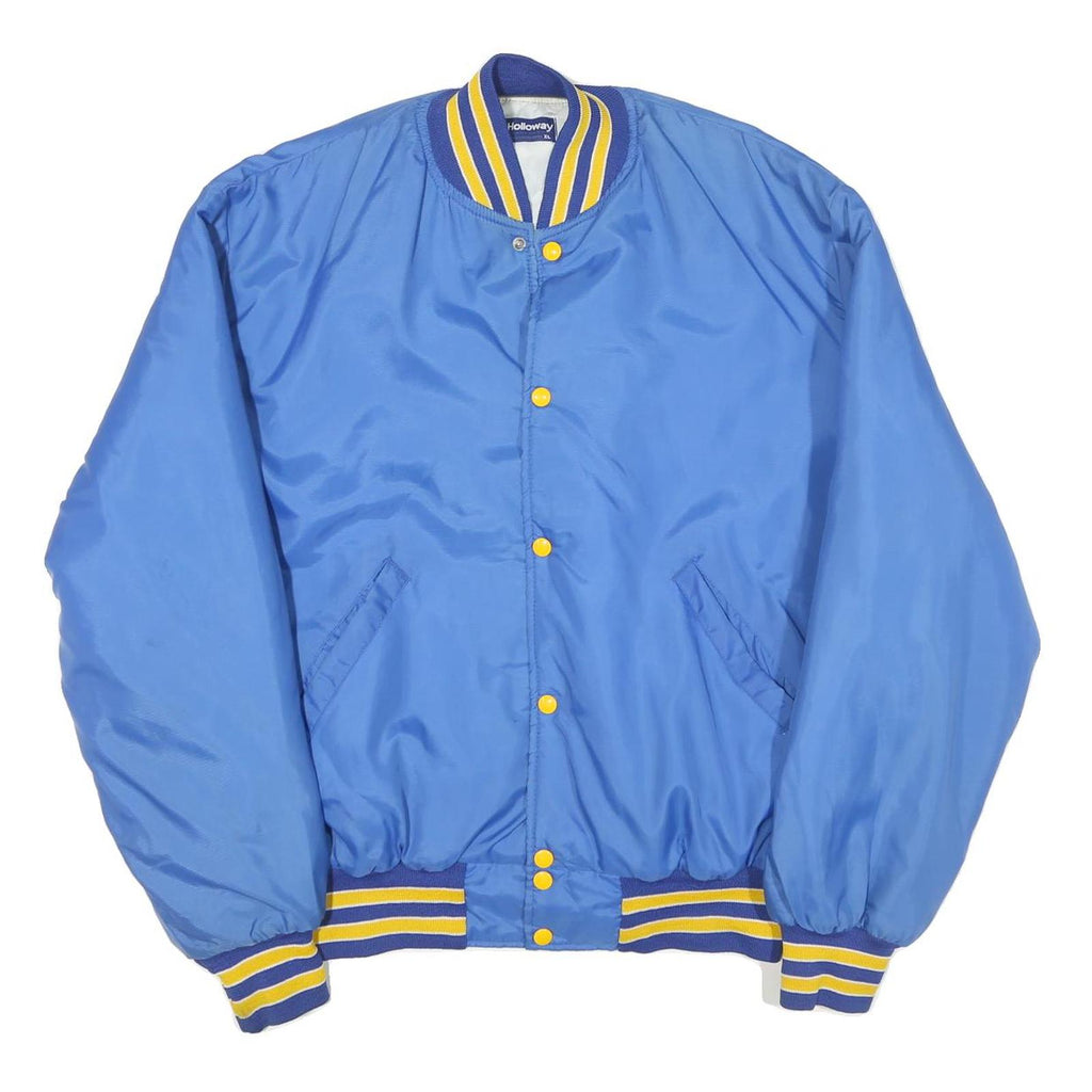 HOLLOWAY Mens Blue & Yellow Christian Life Academy Button Jacket XL Polyester