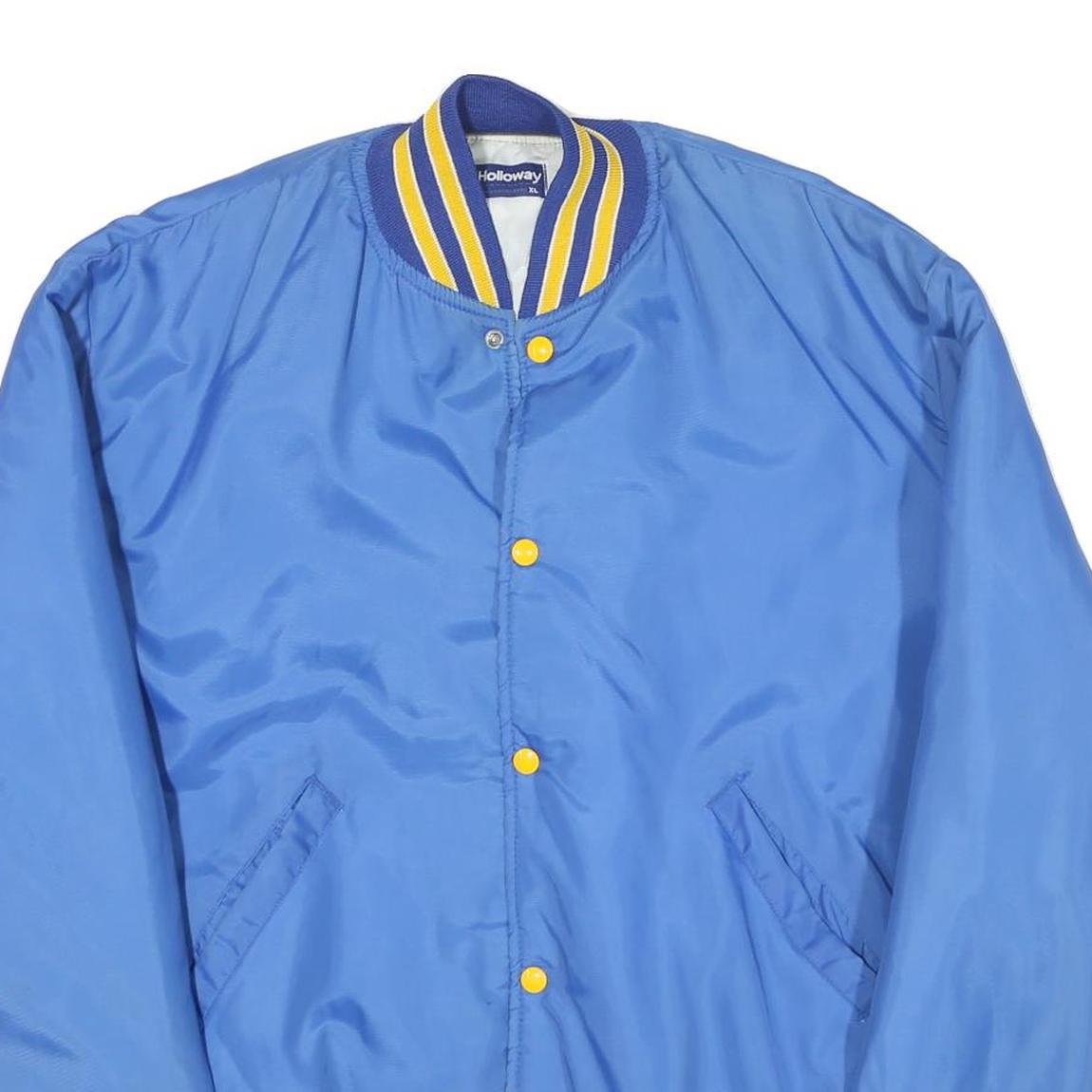 HOLLOWAY Mens Blue & Yellow Christian Life Academy Button Jacket XL Polyester