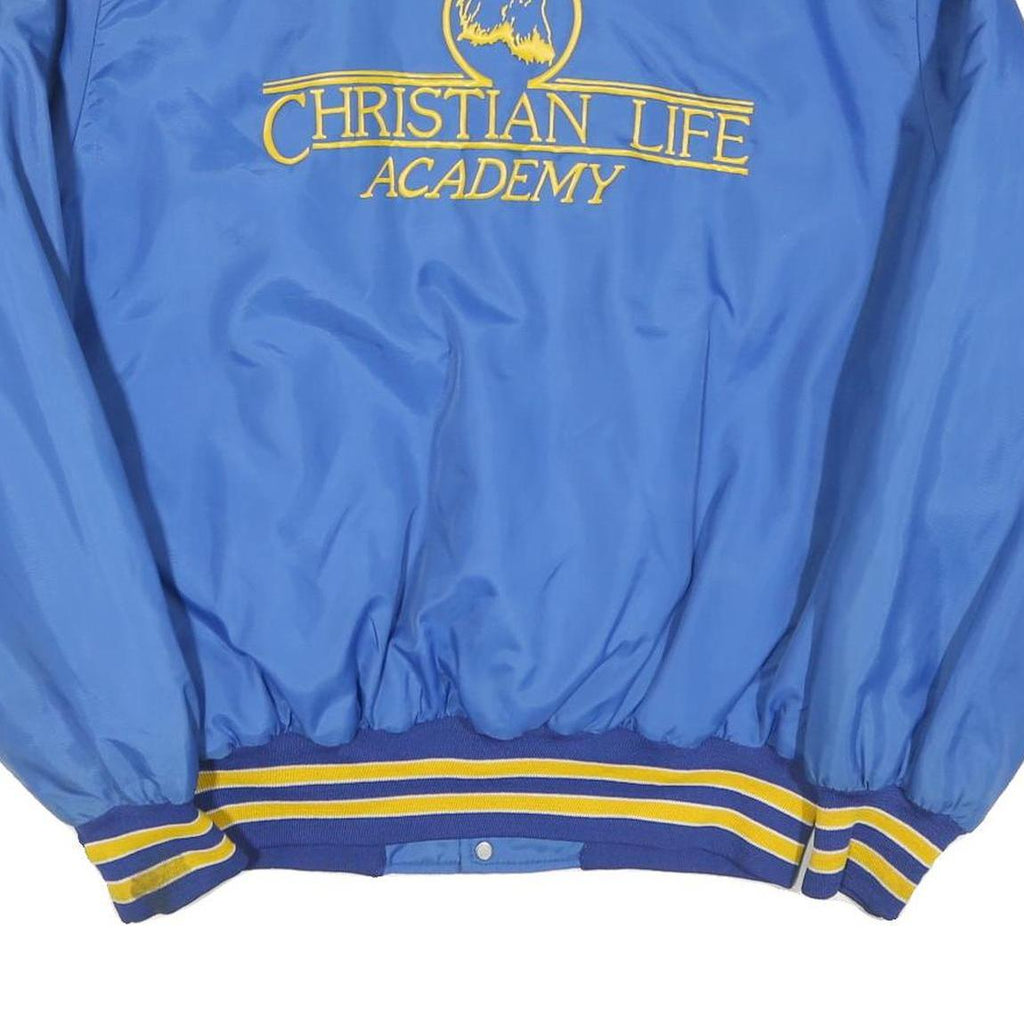 HOLLOWAY Mens Blue & Yellow Christian Life Academy Button Jacket XL Polyester