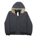 CARHARTT Mens Black Hooded Bomber Jacket S Polyester Warm Workwear Zip