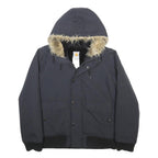 CARHARTT Mens Black Hooded Bomber Jacket S Polyester Warm Workwear Zip