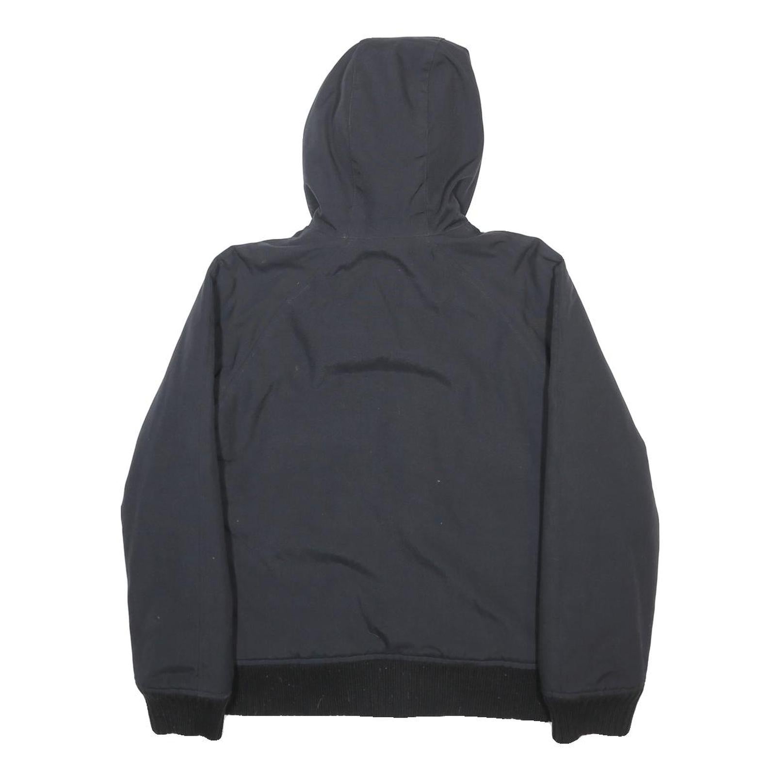 CARHARTT Mens Black Hooded Bomber Jacket S Polyester Warm Workwear Zip