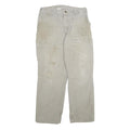 CARHARTT Mens Cotton Beige Regular Fit Straight Leg Trousers W36 L32 Durable