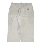 CARHARTT Mens Cotton Beige Regular Fit Straight Leg Trousers W36 L32 Durable