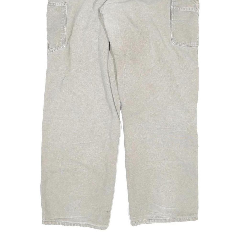 CARHARTT Mens Cotton Beige Regular Fit Straight Leg Trousers W36 L32 Durable
