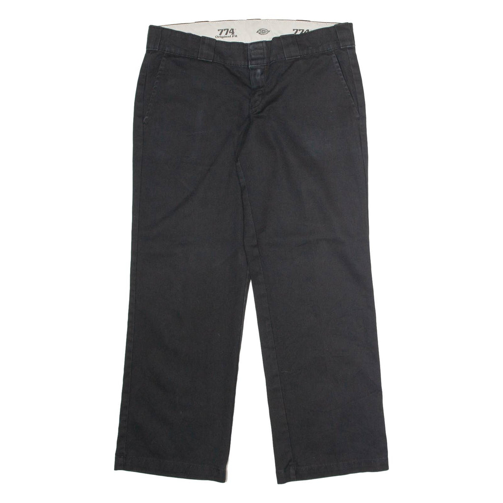 DICKIES 774 Workwear Womens Twill Trousers Black Classic Straight W34 L28