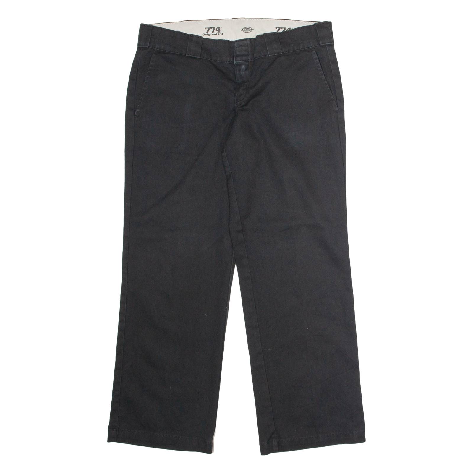 DICKIES 774 Workwear Womens Twill Trousers Black Classic Straight W34 L28