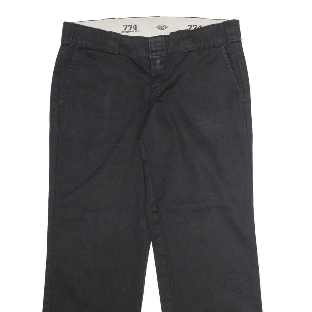 DICKIES 774 Workwear Womens Twill Trousers Black Classic Straight W34 L28