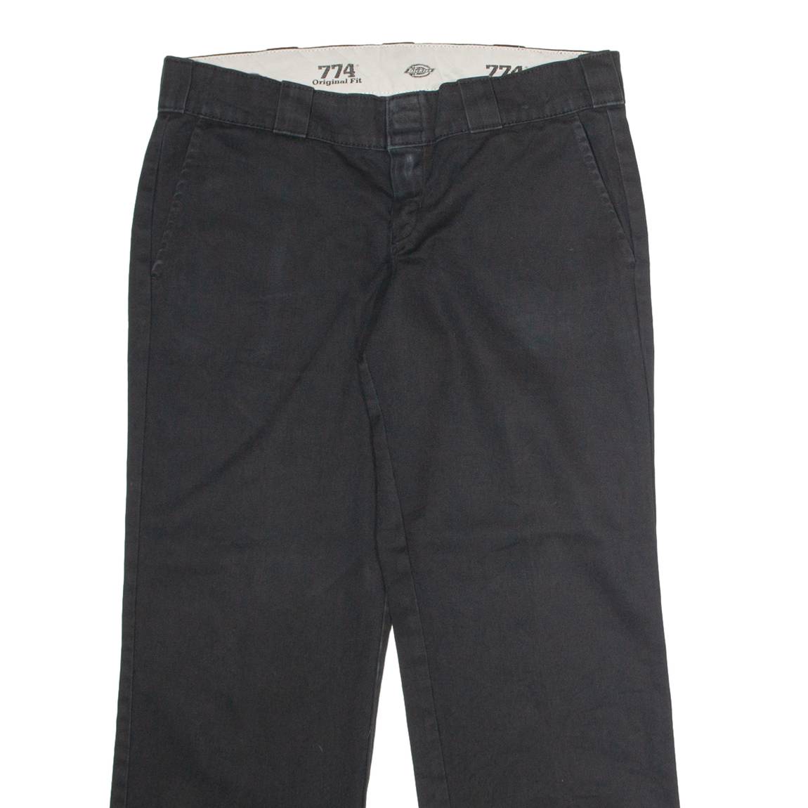 DICKIES 774 Workwear Womens Twill Trousers Black Classic Straight W34 L28