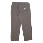CARHARTT Mens Cotton Blend Brown Relaxed Straight Trousers W34 L25 Workwear