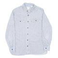 LEVI'S Mens Blue & White Striped Shirt M Cotton Button Front Casual