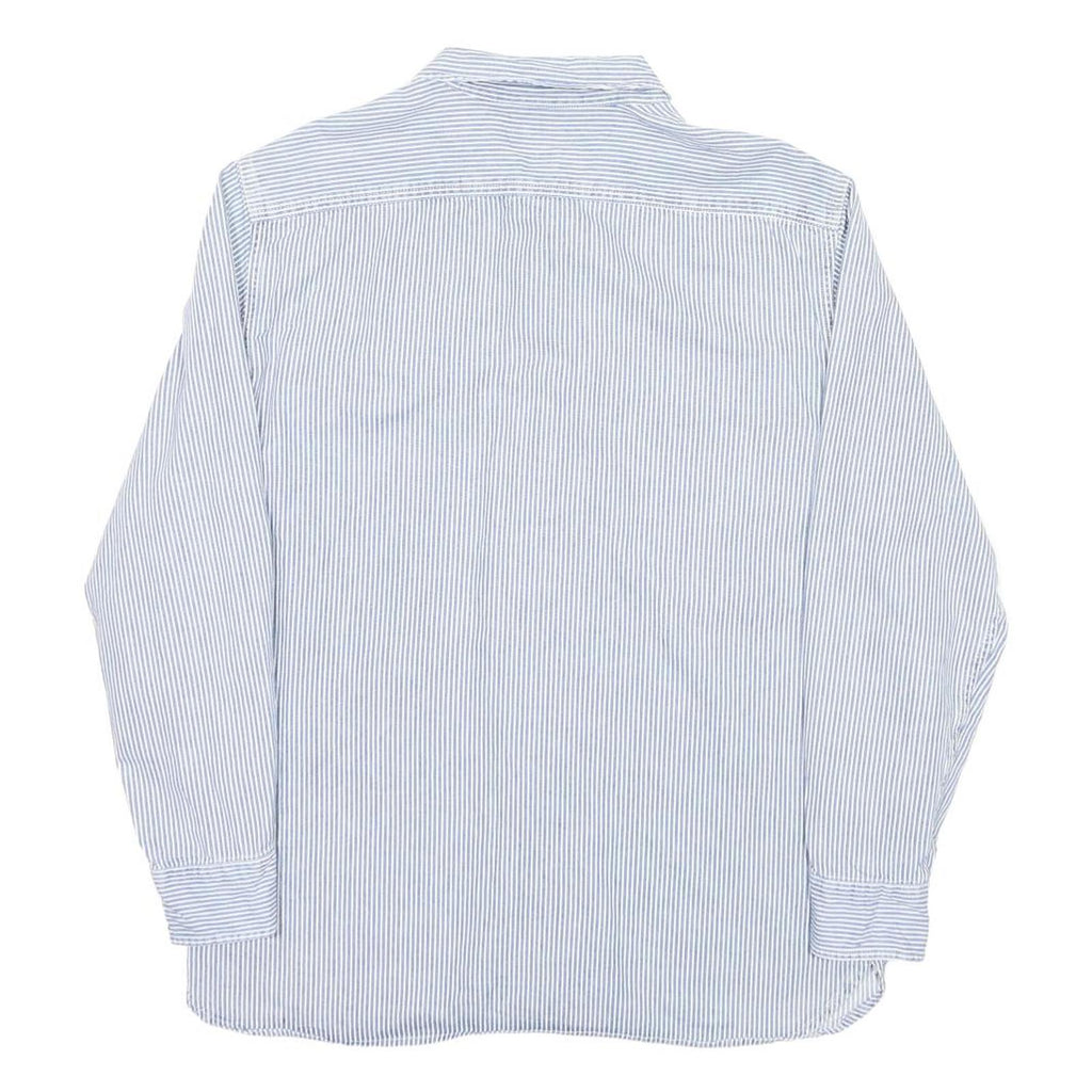 LEVI'S Mens Blue & White Striped Shirt M Cotton Button Front Casual
