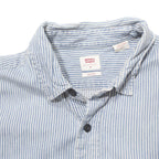 LEVI'S Mens Blue & White Striped Shirt M Cotton Button Front Casual