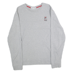 FILA Mens Grey Sweatshirt Crew Neck M Cotton Blend Pullover Logo Graphic