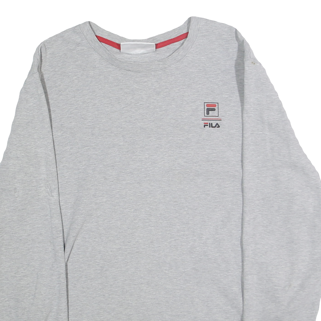 FILA Mens Grey Sweatshirt Crew Neck M Cotton Blend Pullover Logo Graphic