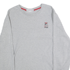 FILA Mens Grey Sweatshirt Crew Neck M Cotton Blend Pullover Logo Graphic