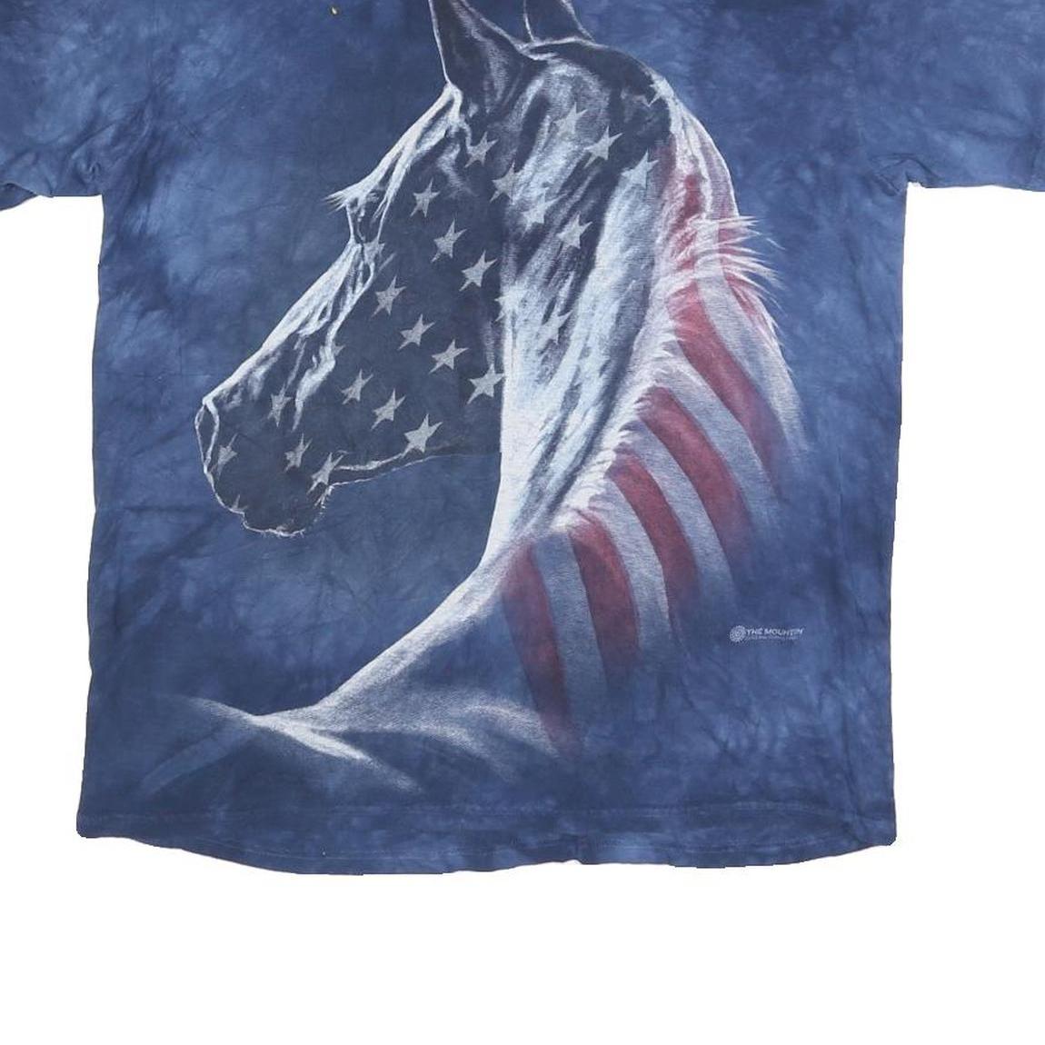 THE MOUNTAIN Mens Blue Graphic T-Shirt M Short Sleeve Crew Neck Cotton Blend