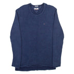 TOMMY HILFIGER Long Womens Jumper Blue Tight Knit M