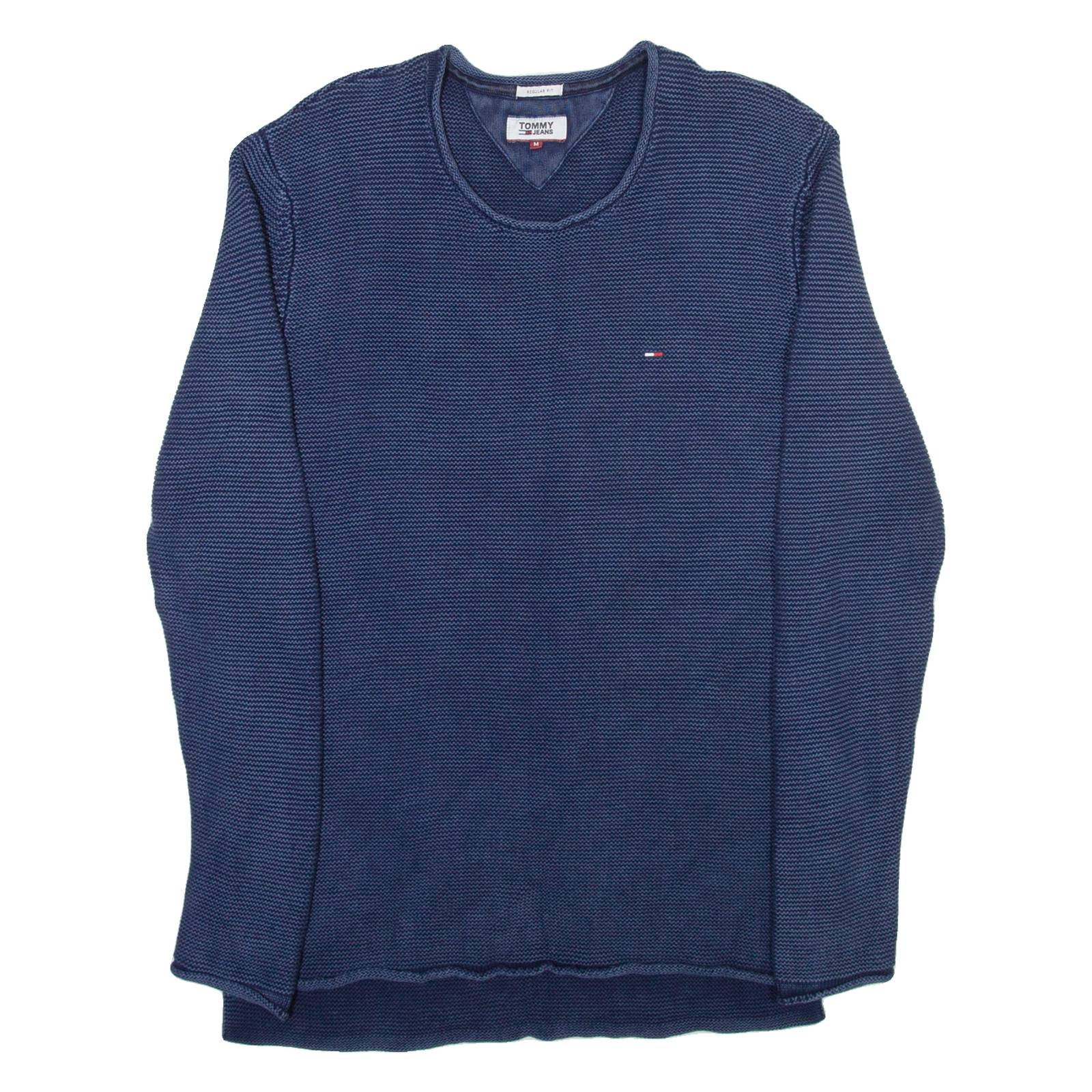 TOMMY HILFIGER Long Womens Jumper Blue Tight Knit M