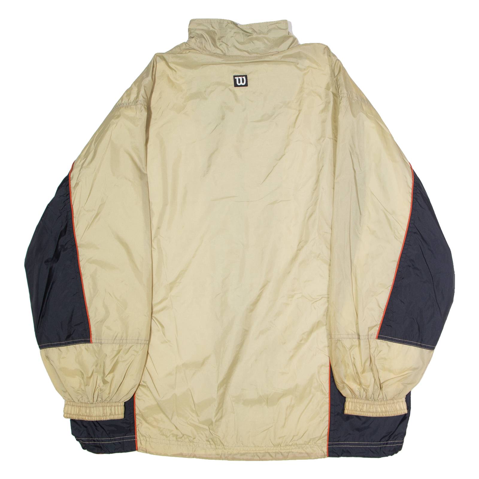 WILSON Mens Windbreaker Jacket Beige Nylon Colourblock S