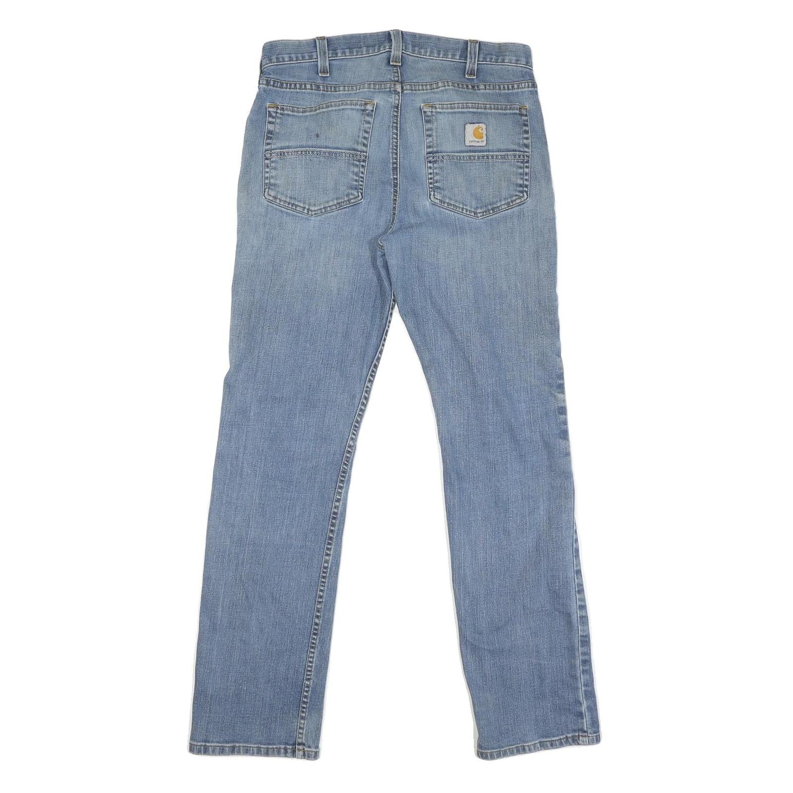 CARHARTT Mens Jeans Blue Regular Straight Denim Light W32 L31 Workwear Durable