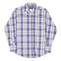 WRANGLER Mens Purple & White Check Shirt M Western Long Sleeve Button Fastening