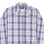 WRANGLER Mens Purple & White Check Shirt M Western Long Sleeve Button Fastening