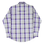 WRANGLER Mens Purple & White Check Shirt M Western Long Sleeve Button Fastening