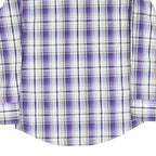 WRANGLER Mens Purple & White Check Shirt M Western Long Sleeve Button Fastening