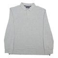 NAUTICA Mens Grey Long Sleeve Plain L Cotton Polo Shirt Classic Fit