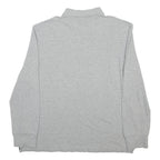 NAUTICA Mens Grey Long Sleeve Plain L Cotton Polo Shirt Classic Fit