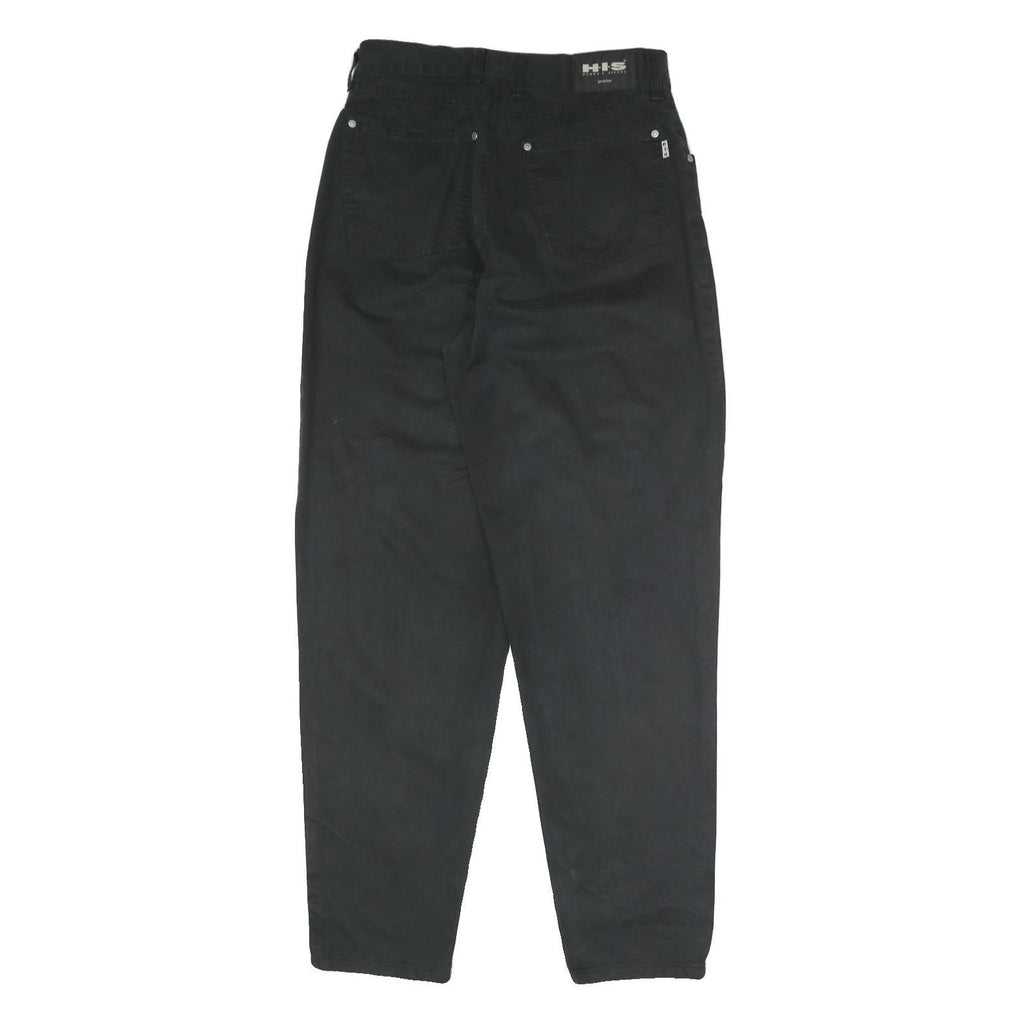 H.I.S Mens Cotton Blend Black Regular Fit Zip Trousers W30 L31 Classic Casual