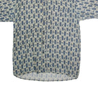 VOLARE Mens Blue Patterned Cotton Shirt M Short Sleeve Casual