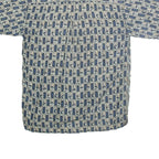VOLARE Mens Blue Patterned Cotton Shirt M Short Sleeve Casual