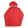 HELLY HANSEN Womens Red Outdoor Jacket L Polyester Zip Hooded Plain Lightweight
