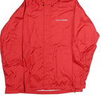 HELLY HANSEN Womens Red Outdoor Jacket L Polyester Zip Hooded Plain Lightweight