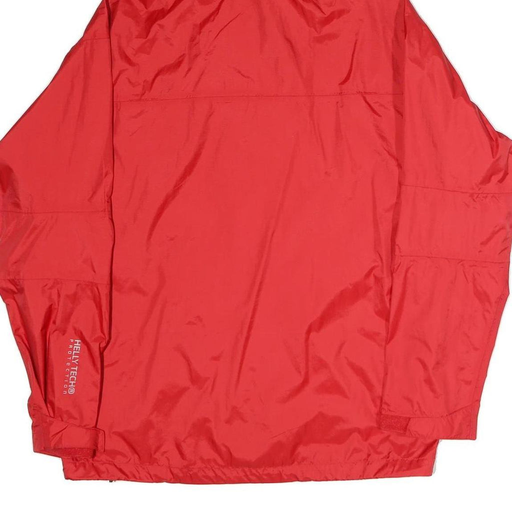 HELLY HANSEN Womens Red Outdoor Jacket L Polyester Zip Hooded Plain Lightweight