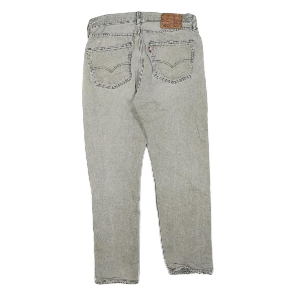 LEVI'S 501CT Womens Jeans Grey Regular Straight Denim Light W31 L27 Button