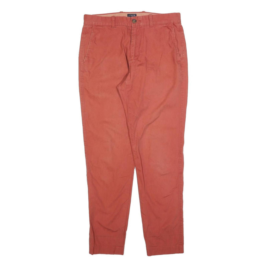 J.CREW Mens Cotton Slim Tapered Red Trousers W29 L30 Casual Smart