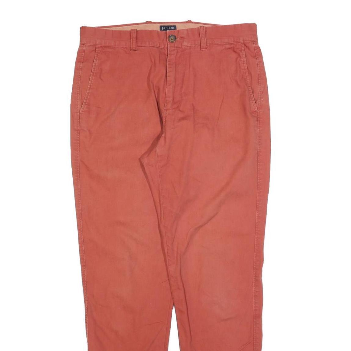 J.CREW Mens Cotton Slim Tapered Red Trousers W29 L30 Casual Smart