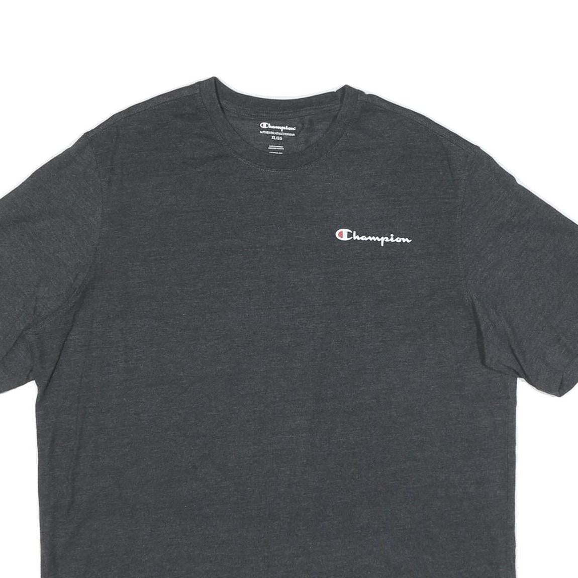 CHAMPION Mens Charcoal Grey Graphic T-Shirt XL Short Sleeve Crew Neck Logo